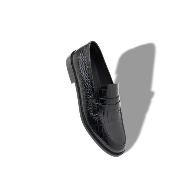 PERRY Black Calf Leather Penny Loafers