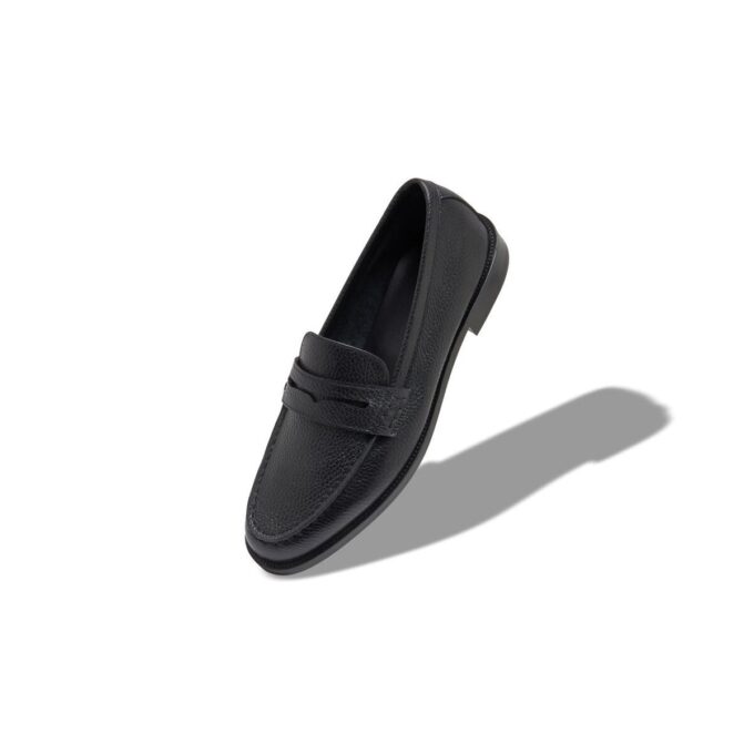 PERRY Black Calf Leather Penny Loafers