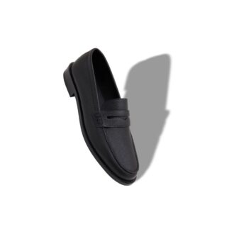 PERRY Black Calf Leather Penny Loafers