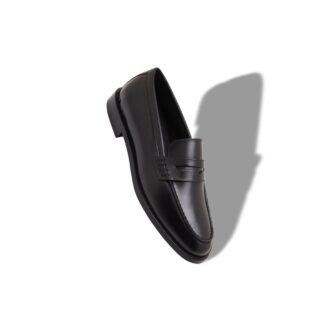 PERRY Black Calf Leather Penny Loafers