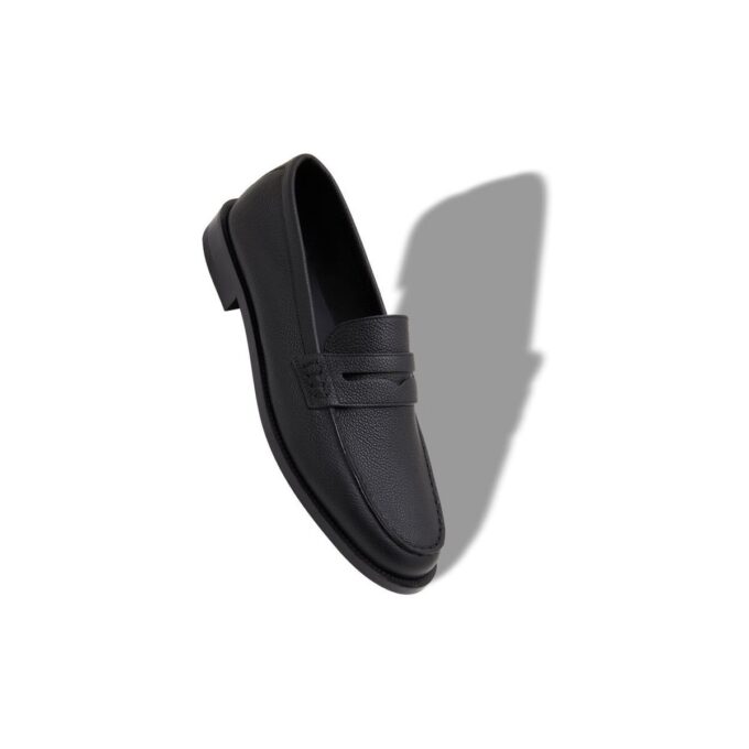 PERRY Black Calf Leather Penny Loafers