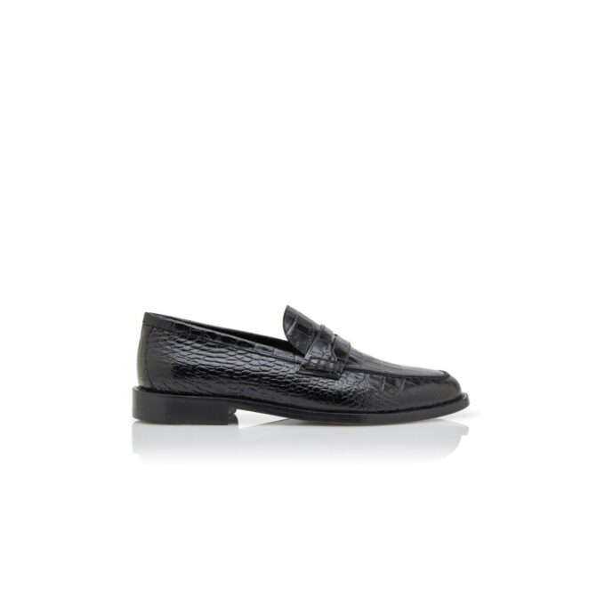 PERRY Black Calf Leather Penny Loafers