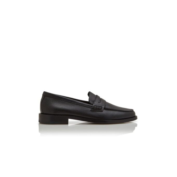 PERRY Black Calf Leather Penny Loafers