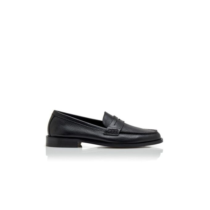 PERRY Black Calf Leather Penny Loafers