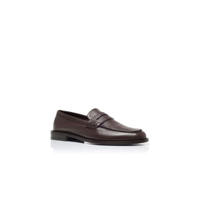 PERRY Dark Brown Calf Leather Penny Loafers