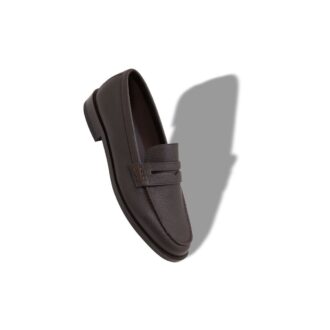 PERRY Dark Brown Calf Leather Penny Loafers