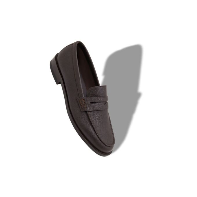 PERRY Dark Brown Calf Leather Penny Loafers