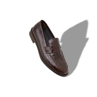 PERRY Dark Brown Calf Leather Penny Loafers