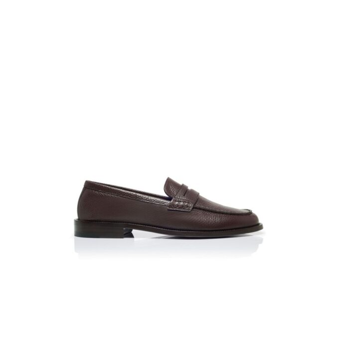 PERRY Dark Brown Calf Leather Penny Loafers