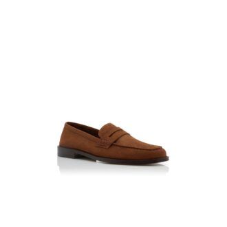 PERRY Dark Brown Suede Penny Loafers