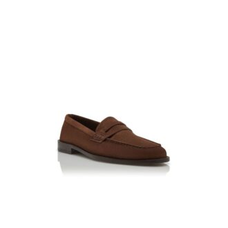 PERRY Dark Brown Suede Penny Loafers