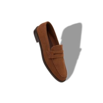 PERRY Dark Brown Suede Penny Loafers