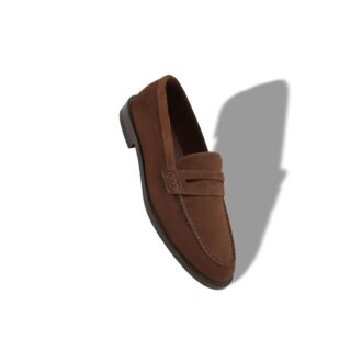 PERRY Dark Brown Suede Penny Loafers