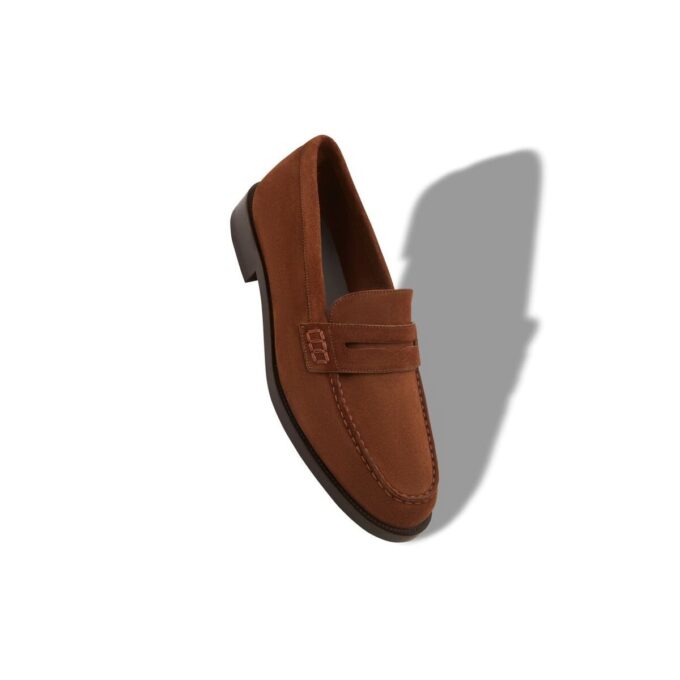 PERRY Dark Brown Suede Penny Loafers