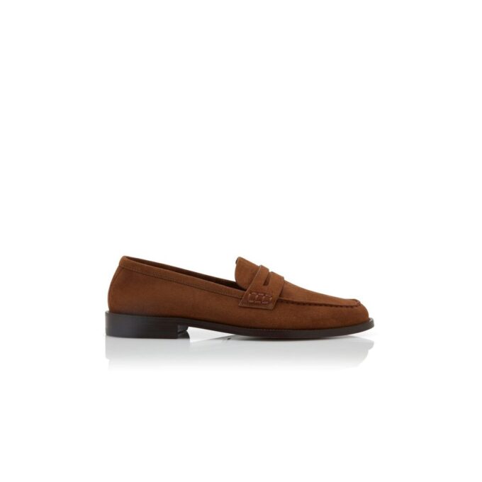 PERRY Dark Brown Suede Penny Loafers