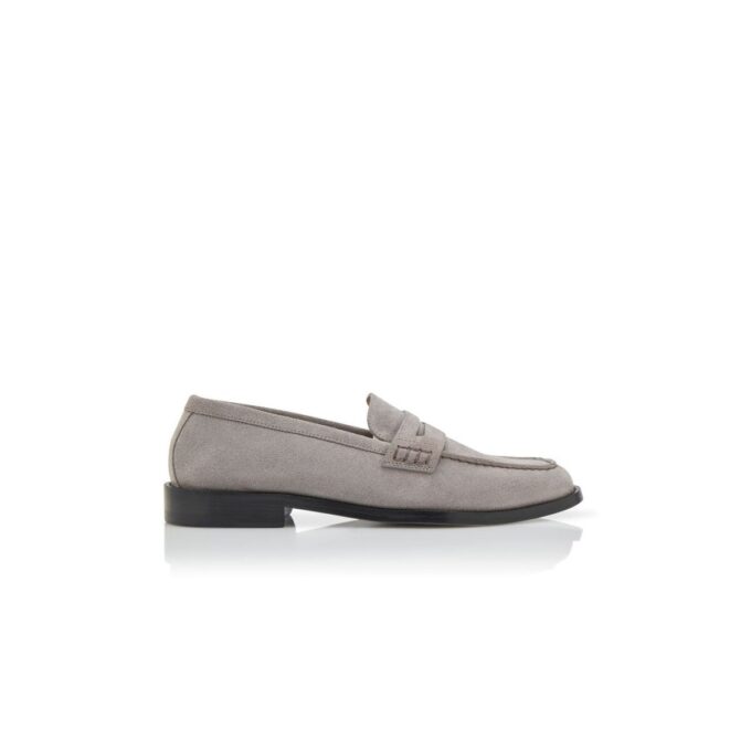 PERRY Grey Suede Penny Loafers