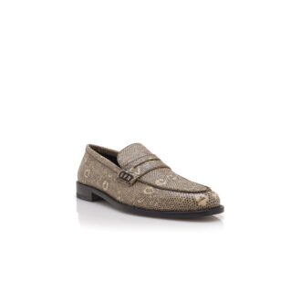 PERRY Lizard Print Calf Leather Penny Loafers