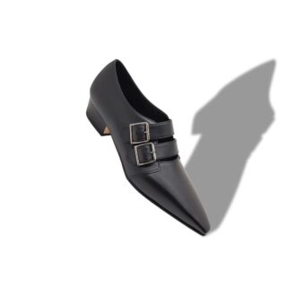 PETAXA Black Calf Leather Shoe Booties