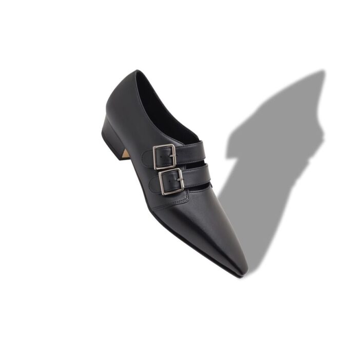 PETAXA Black Calf Leather Shoe Booties
