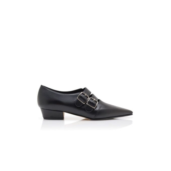 PETAXA Black Calf Leather Shoe Booties