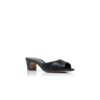 PIRUABAR Black Nappa Leather Ruched Open Toe Mules
