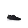 PLYMOUTH Black Suede Penny Loafers