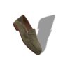 PLYMOUTH Khaki Suede Penny Loafers
