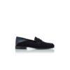 PLYMOUTH Navy Blue Suede Penny Loafers