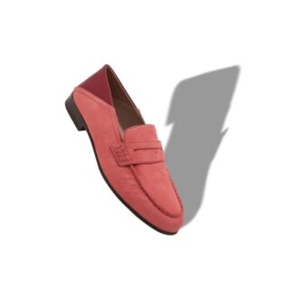 PLYMOUTH Pink Suede Penny Loafers