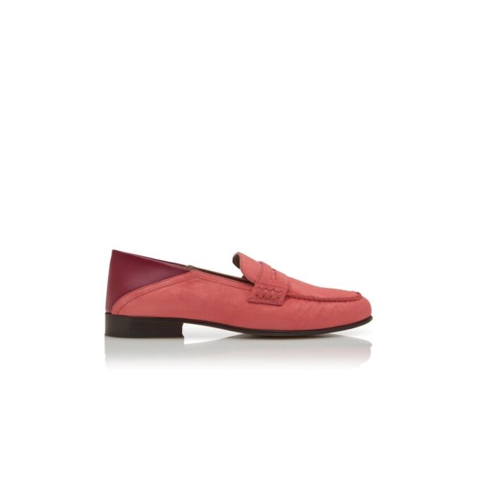 PLYMOUTH Pink Suede Penny Loafers