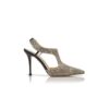 POLIGNAC Lizard Print Calf Leather T-Bar Pumps