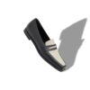 POLONOFF Black and Cream Calf Leather Loafers