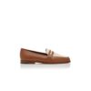 POLONOFF Brown and Cream Calf Leather Loafers