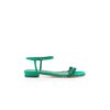 QUATTRO Green Suede Ankle Strap Flat Sandals