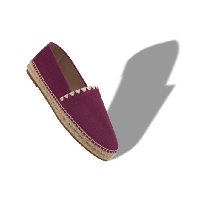 RAITO Dark Red Calf Suede Espadrilles