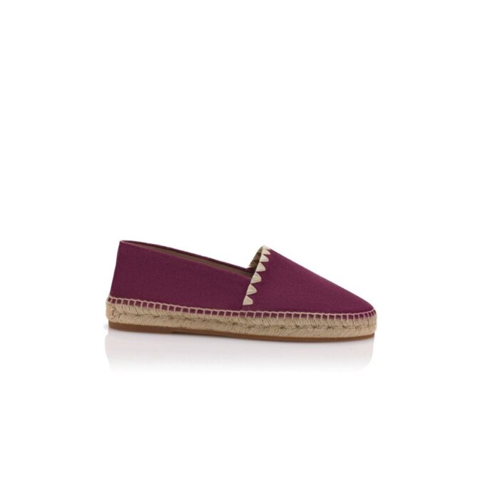 RAITO Dark Red Calf Suede Espadrilles