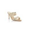 RALOTAPLA Cream Silk Check and Polka Dot Detail Mules