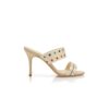 RALOTAPLA Cream Silk Check and Polka Dot Detail Mules