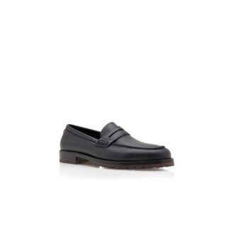 RANDY Black Calf Leather Penny Loafers