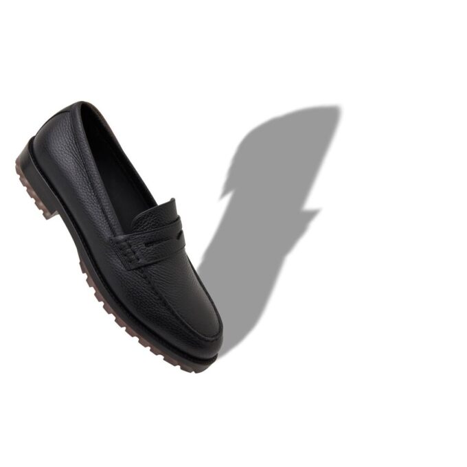 RANDY Black Calf Leather Penny Loafers