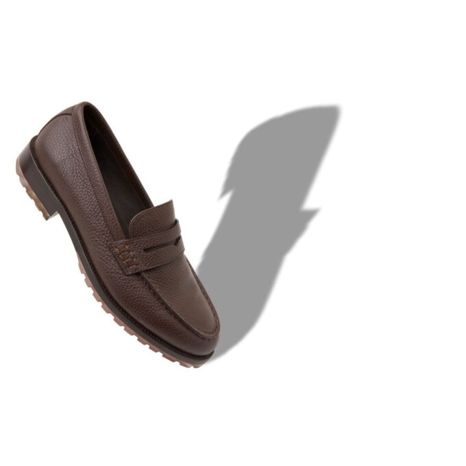 RANDY Dark Brown Calf Leather Penny Loafers