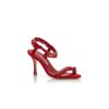 RAVELLANU Red Suede Jewel Embellished Sandals