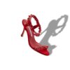 RAVELLANU Red Suede Jewel Embellished Sandals