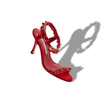 ravellanu red suede jewel embellished sandals 2 330x330 - RAVELLANU Red Suede Jewel Embellished Sandals