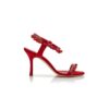 RAVELLANU Red Suede Jewel Embellished Sandals