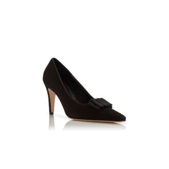 READORHI Black Suede Bow Detail Pumps