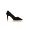 READORHI Black Suede Bow Detail Pumps