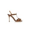 RETAUX Bronze Calf Leather T-Bar Sandals