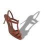 RETAUXLO Brown Calf Leather T-Bar Sandals