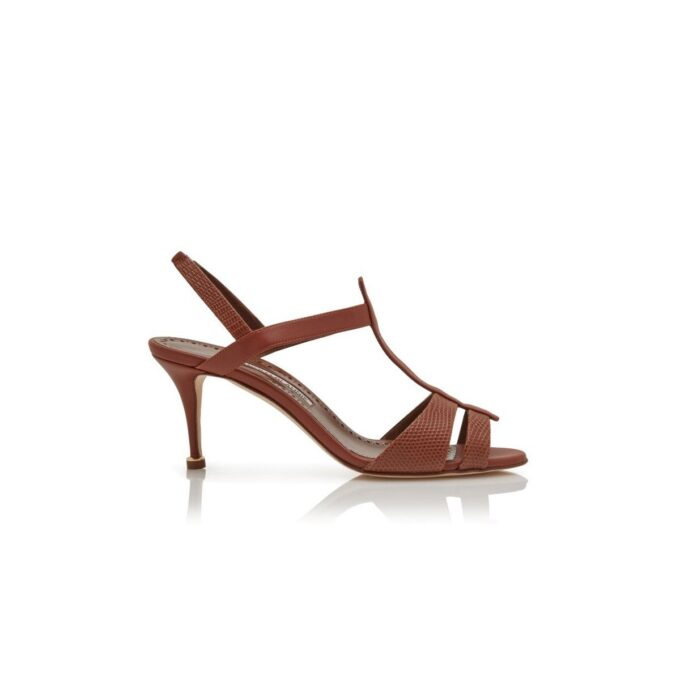 RETAUXLO Brown Calf Leather T-Bar Sandals